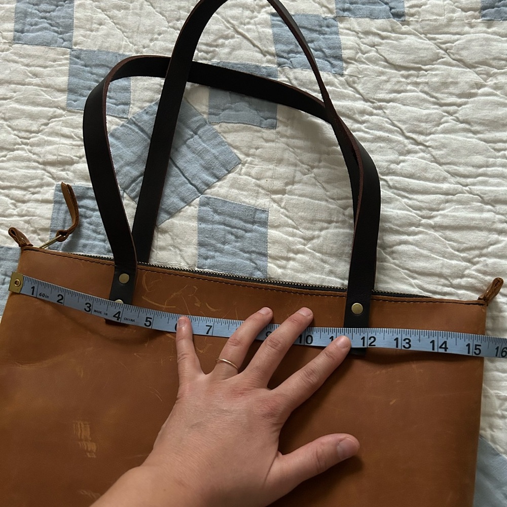 Portland Leather Zipper Tote, Medium - Picture 10 of 10